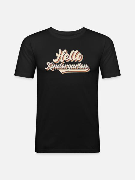 Hello Kindergarten - Men's Slim Fit T-Shirt - black