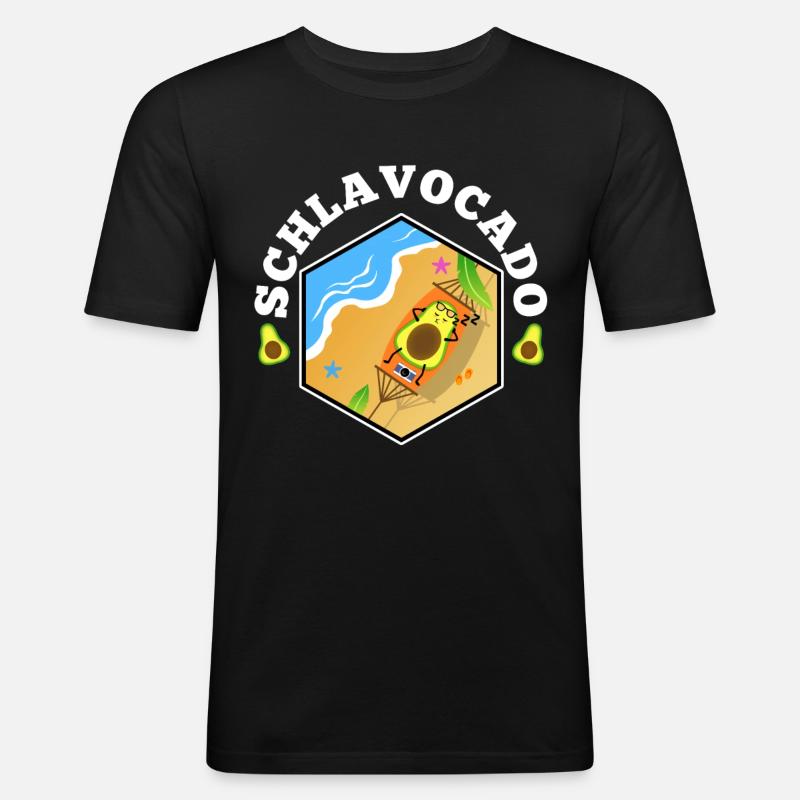 Schlavocado - Männer Slim Fit T-Shirt - Schwarz
