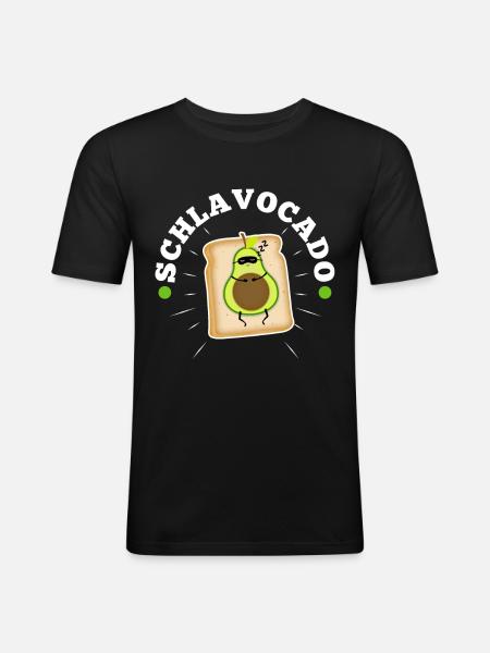 Schlavocado - Männer Slim Fit T-Shirt - Schwarz
