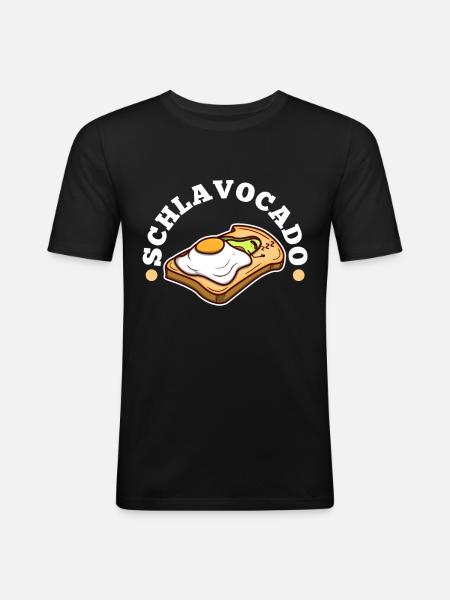 Schlavocado - Männer Slim Fit T-Shirt - Schwarz