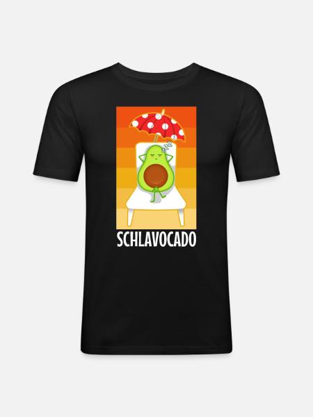 Schlavocado - Männer Slim Fit T-Shirt - Schwarz
