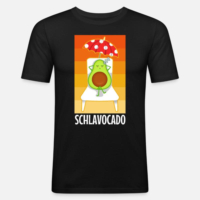 Schlavocado - Männer Slim Fit T-Shirt - Schwarz