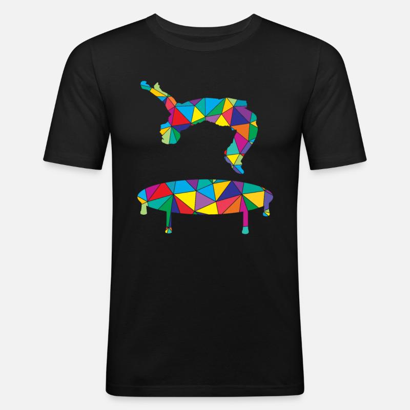 Trampoline Polygon - Men's Slim Fit T-Shirt - black