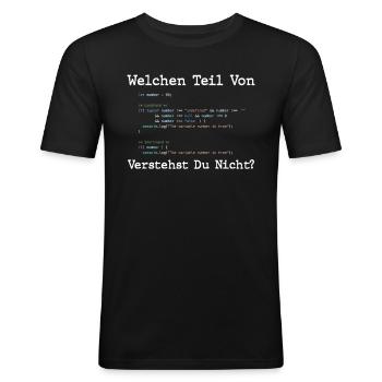 Welchen Teil Von Verstehst Du Nicht Programmierer - Männer Slim Fit T-Shirt - Schwarz - Vorne - Nik (191cm)