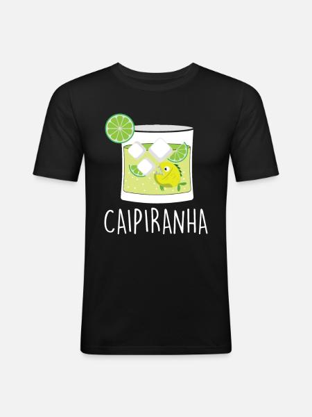 Caipirinha Cocktail Piranha Caipirinha - Men's Slim Fit T-Shirt - black