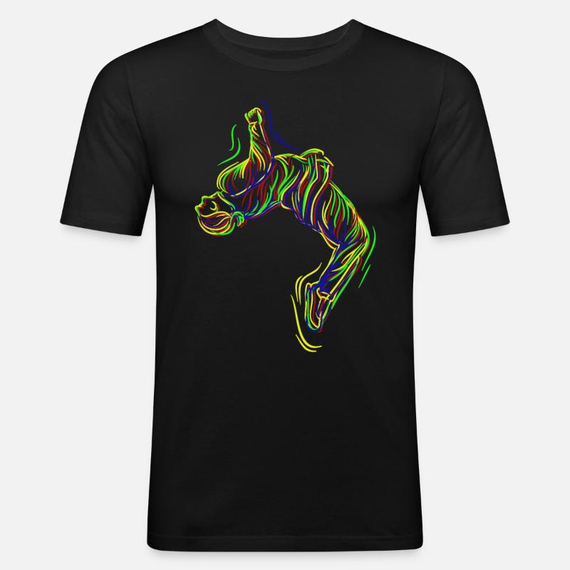 Parkour Backflip - Männer Slim Fit T-Shirt - Schwarz