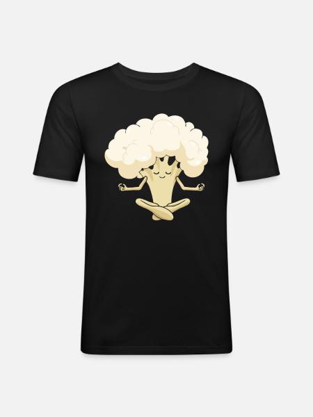 Cauliflower Yoga - Men's Slim Fit T-Shirt - black