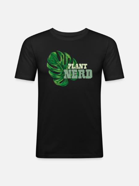 Plants Nerd - Men's Slim Fit T-Shirt - black
