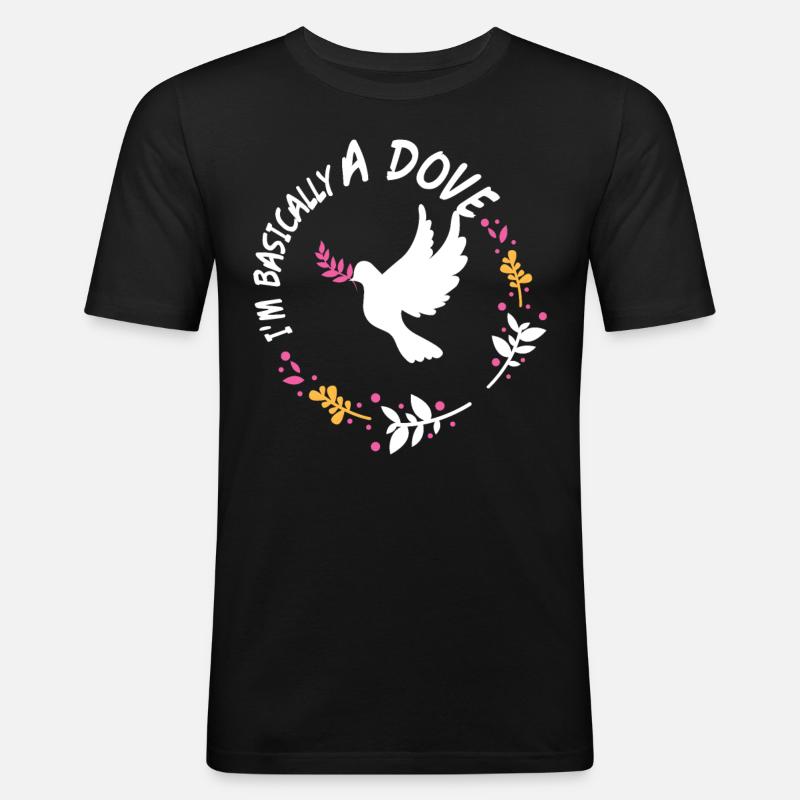 Im Basically A Dove - Männer Slim Fit T-Shirt - Schwarz
