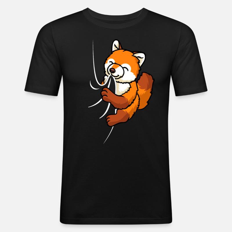 Biting Fox - Männer Slim Fit T-Shirt - Schwarz