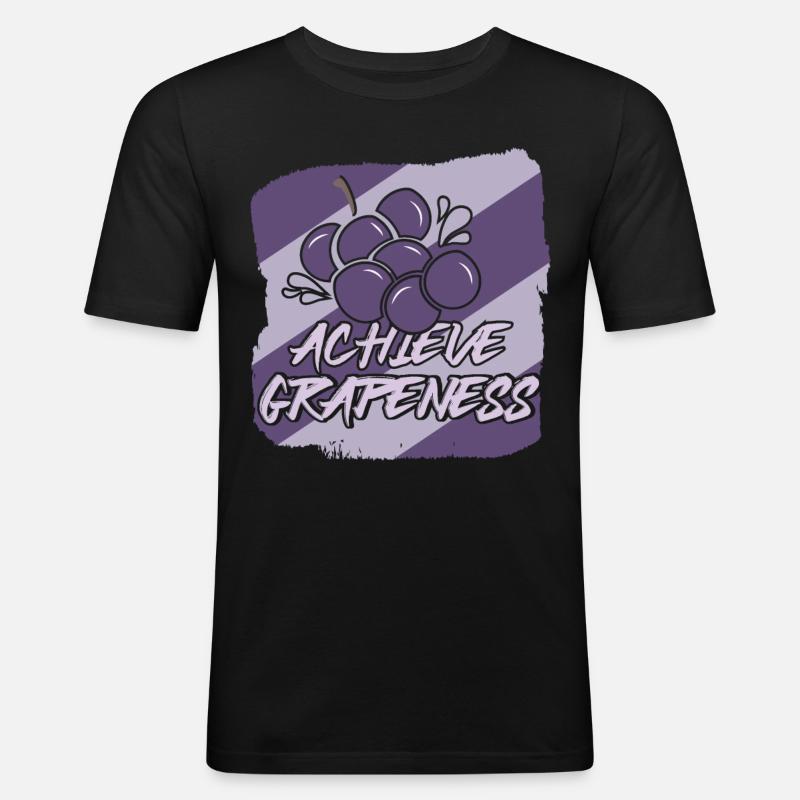 Achieve Grapeness - Männer Slim Fit T-Shirt - Schwarz
