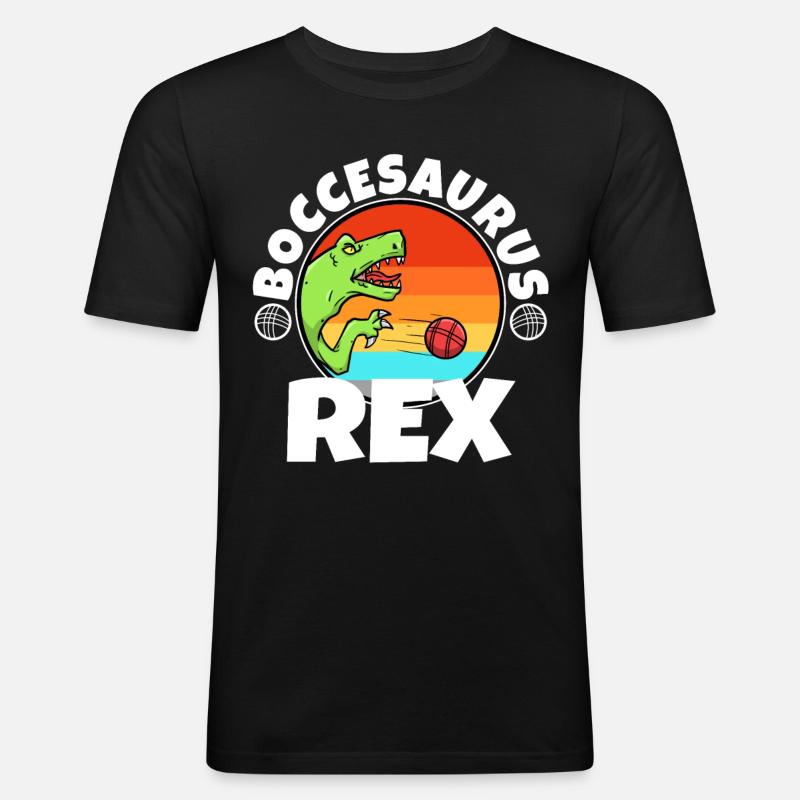 Boccesaurus Rex - Männer Slim Fit T-Shirt - Schwarz
