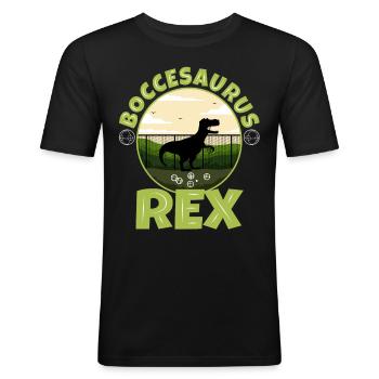 Boccesaurus Rex - T-shirt près du corps Homme - noir - Devant - Nik (191cm)