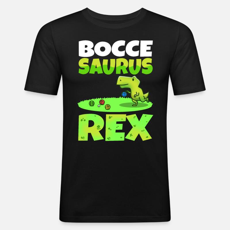 Boccesaurus Rex - Männer Slim Fit T-Shirt - Schwarz