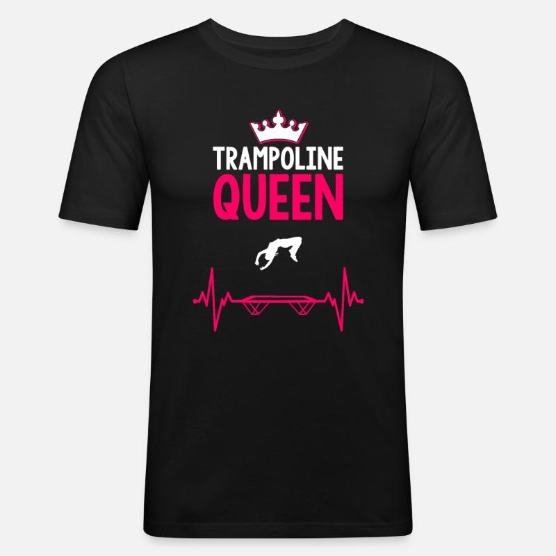 Trampoline Queen - Männer Slim Fit T-Shirt - Schwarz