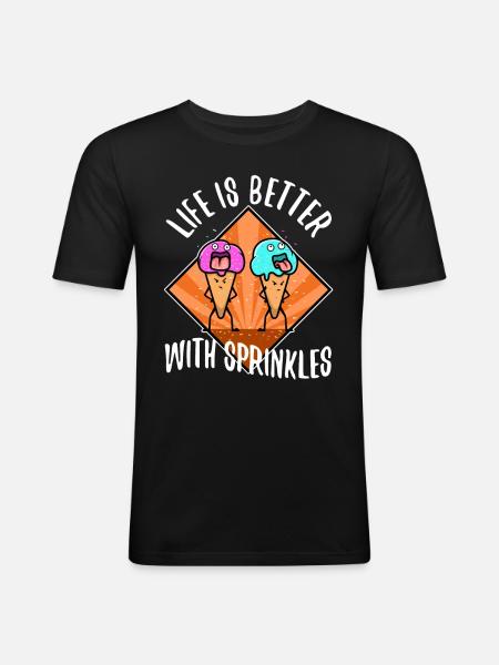 Life Is Better With Sprinkles - Men's Slim Fit T-Shirt - black