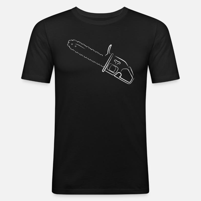 Chainsaw Silhouette - Men's Slim Fit T-Shirt - black