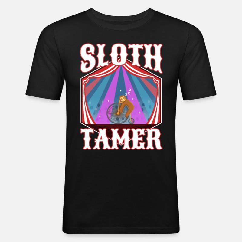 Sloth Tamer - Männer Slim Fit T-Shirt - Schwarz