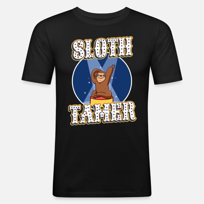 Sloth Tamer - Männer Slim Fit T-Shirt - Schwarz