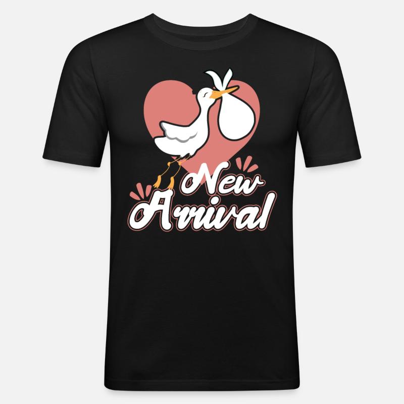 Stork New Arrival - Männer Slim Fit T-Shirt - Schwarz