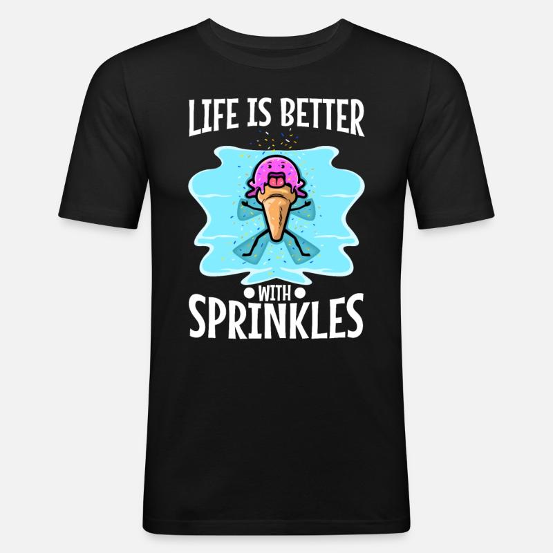 Life Is Better With Sprinkles - Men's Slim Fit T-Shirt - black