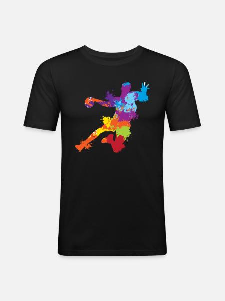 Splash Art Basketball - Men's Slim Fit T-Shirt - black