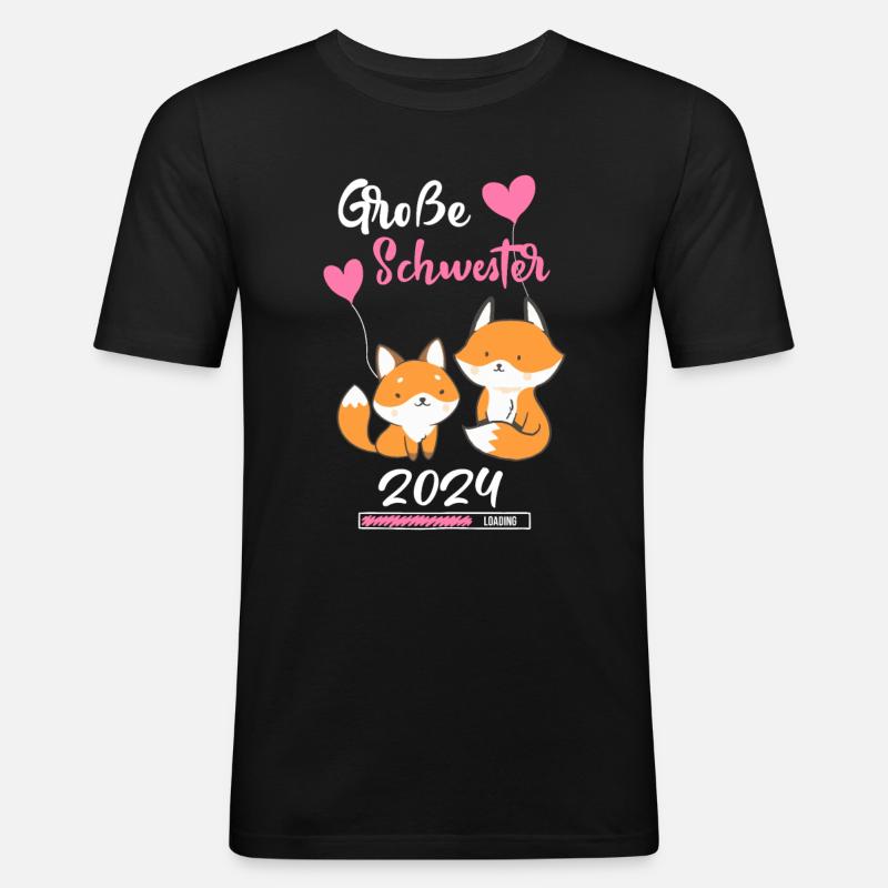 Große Schwester 2024 - Männer Slim Fit T-Shirt - Schwarz
