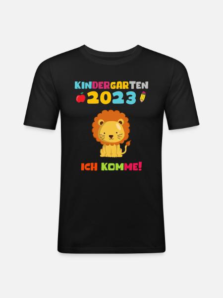 Kindergarten 2023 Ich Komme - Männer Slim Fit T-Shirt - Schwarz