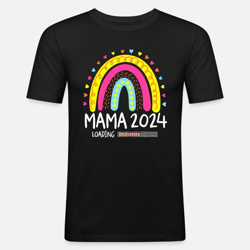 Mama 2024 Loading - Männer Slim Fit T-Shirt - Schwarz