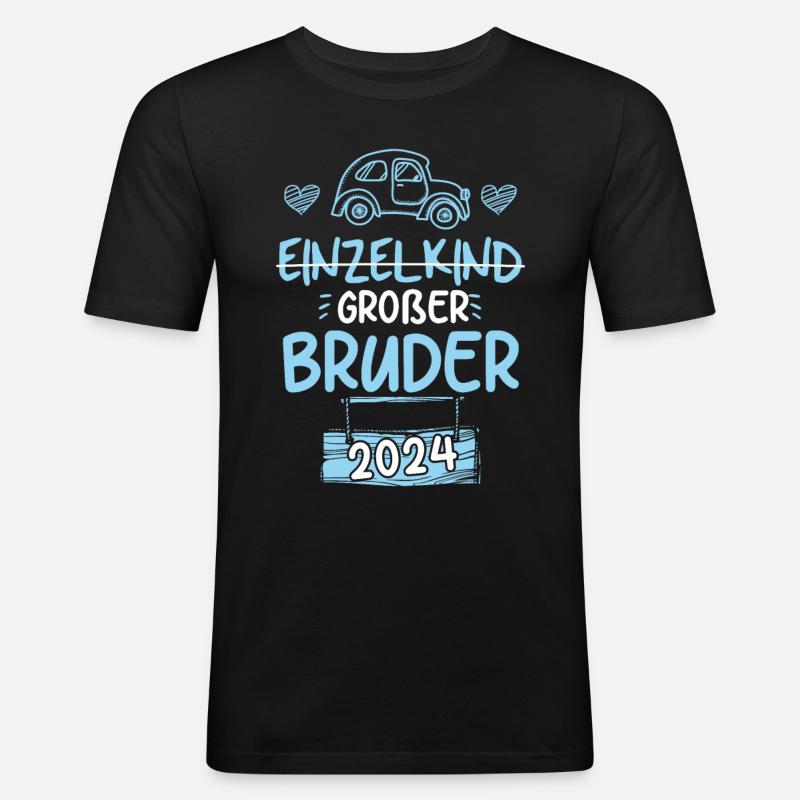 Großer Bruder 2024 Oldtimer - Männer Slim Fit T-Shirt - Schwarz
