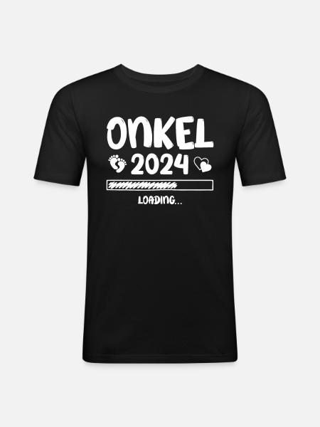 Onkel Loading 2024 Onkel - Männer Slim Fit T-Shirt - Schwarz