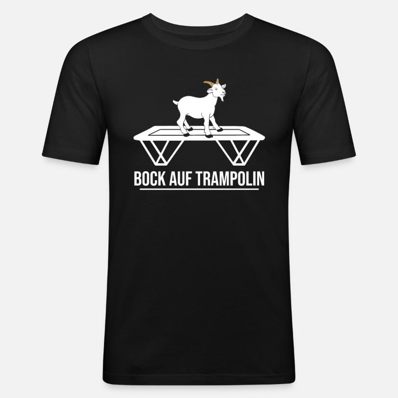Bock auf Trampolin - Männer Slim Fit T-Shirt - Schwarz