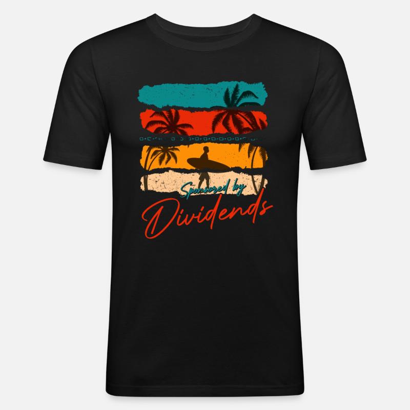 Sponsored By Dividends - Männer Slim Fit T-Shirt - Schwarz