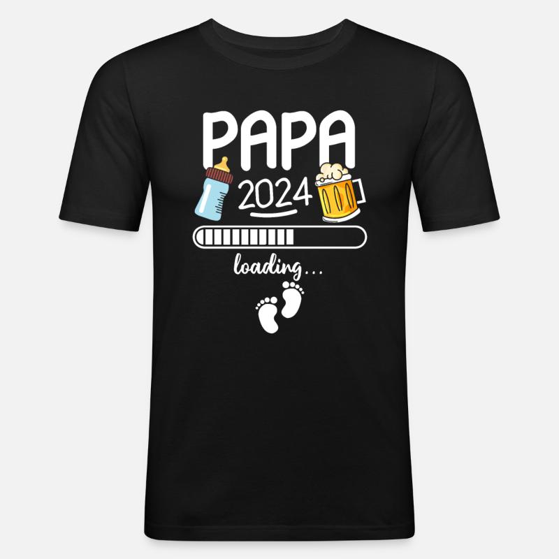 Daddy 2024 Loading - Men's Slim Fit T-Shirt - black