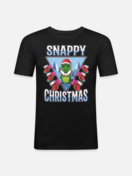 Noël vif - T-shirt près du corps Homme - noir