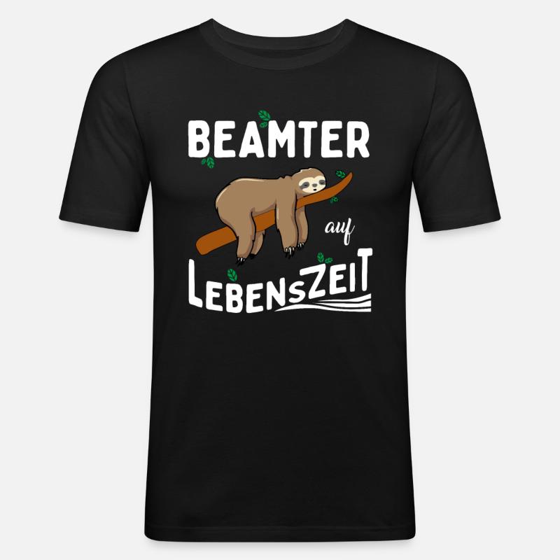 Beamter auf Lebenszeit - Männer Slim Fit T-Shirt - Schwarz