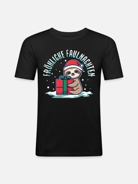 Fröhliche Faulnachten - Männer Slim Fit T-Shirt - Schwarz
