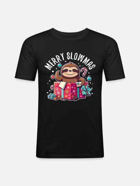 Happy lazy nights - Men's Slim Fit T-Shirt - black