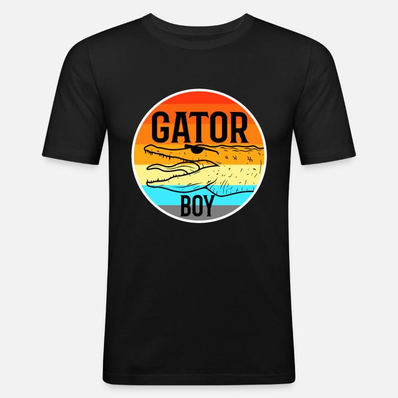 Gator Boy - Männer Slim Fit T-Shirt - Schwarz
