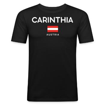 Carinthia Austria flag - Männer Slim Fit T-Shirt - Schwarz - Vorne - Nik (191cm)