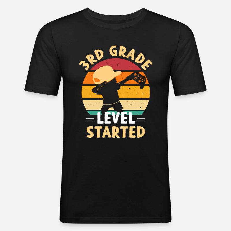 3.Klasse Dabbing Gamer - Männer Slim Fit T-Shirt - Schwarz