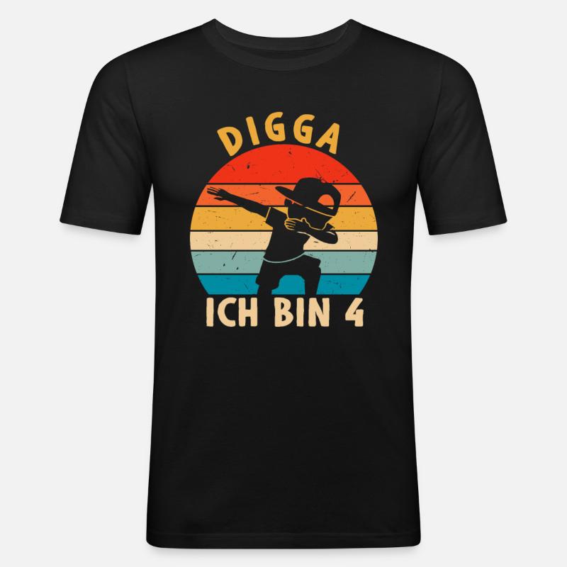 Digga Ich bin 4 - Männer Slim Fit T-Shirt - Schwarz
