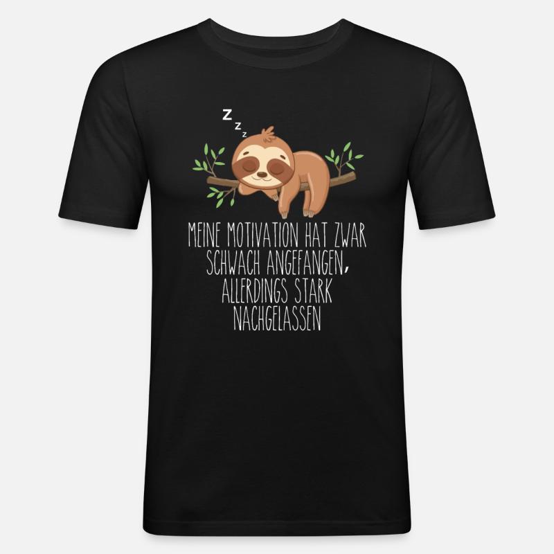 Motivation Started Weak Sloth - Men's Slim Fit T-Shirt - black