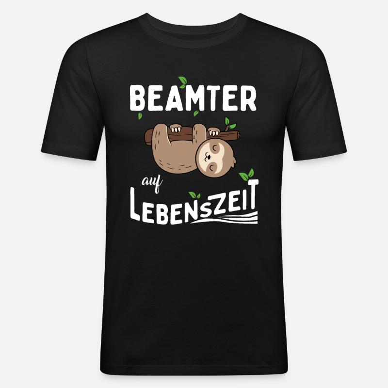 Beamter auf Lebenszeit - Männer Slim Fit T-Shirt - Schwarz
