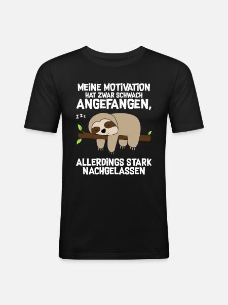 Ma motivation a commencé faible - T-shirt près du corps Homme - noir
