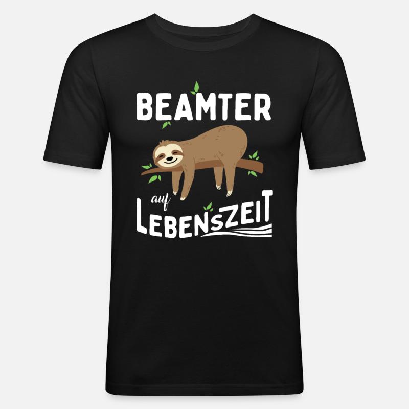 Beamter auf Lebenszeit - Männer Slim Fit T-Shirt - Schwarz