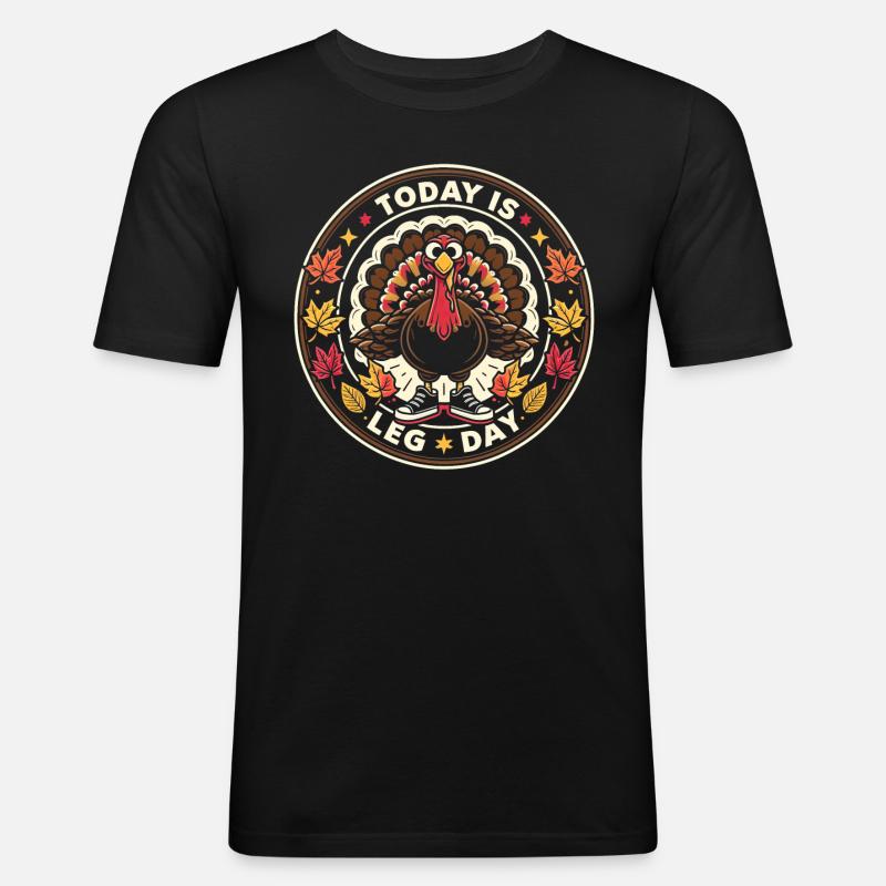Turkey Leg Day Bash - Men's Slim Fit T-Shirt - black
