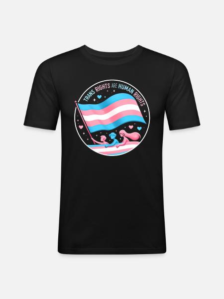 Trans Rights Tribute - Men's Slim Fit T-Shirt - black