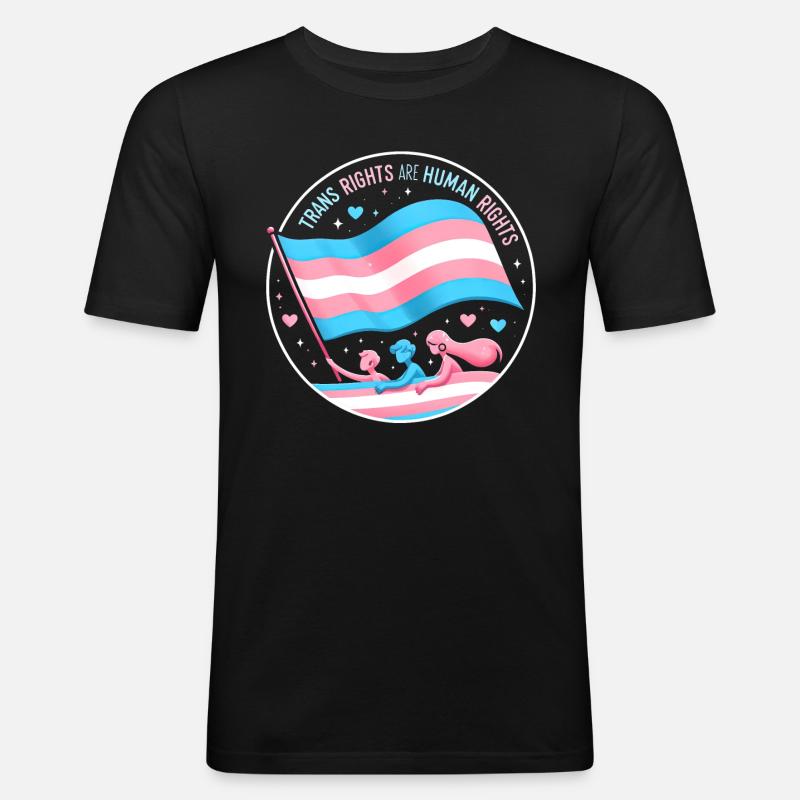 Tribut an Trans-Rechte - Männer Slim Fit T-Shirt - Schwarz