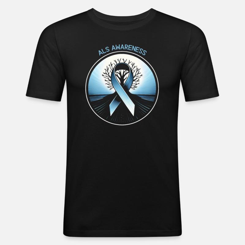 ALS-Band Hoffnung - Männer Slim Fit T-Shirt - Schwarz